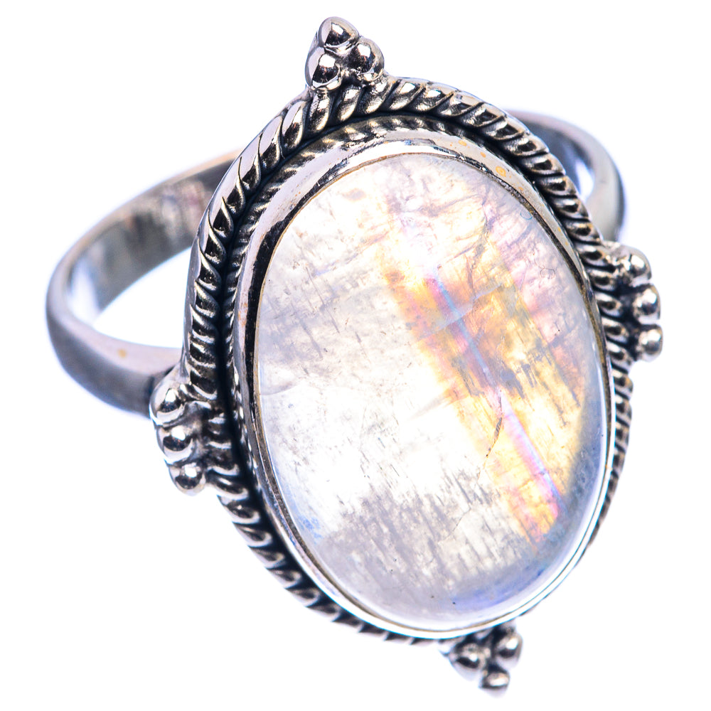Rainbow Moonstone Ring Size 11 (925 Sterling Silver) R142420