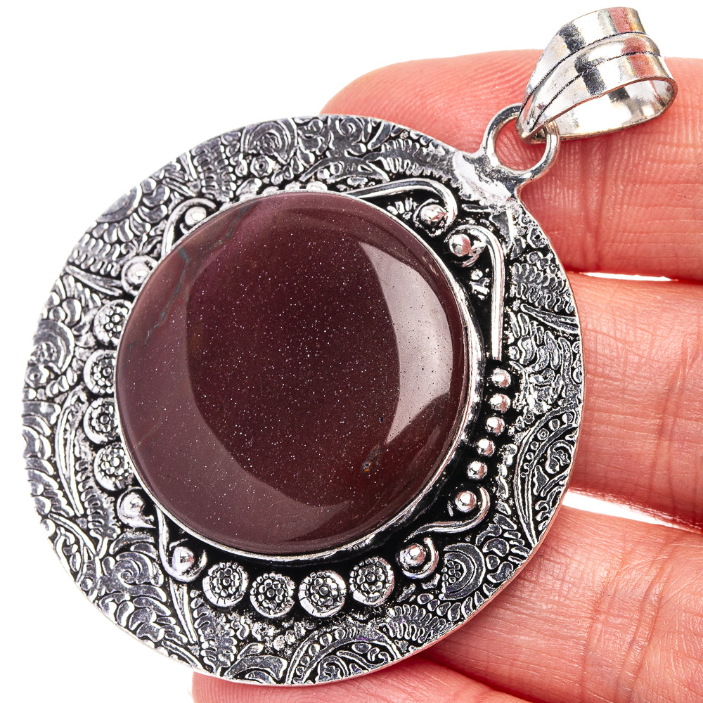 Goldstone Pendant 2 1/4" (German Silver)