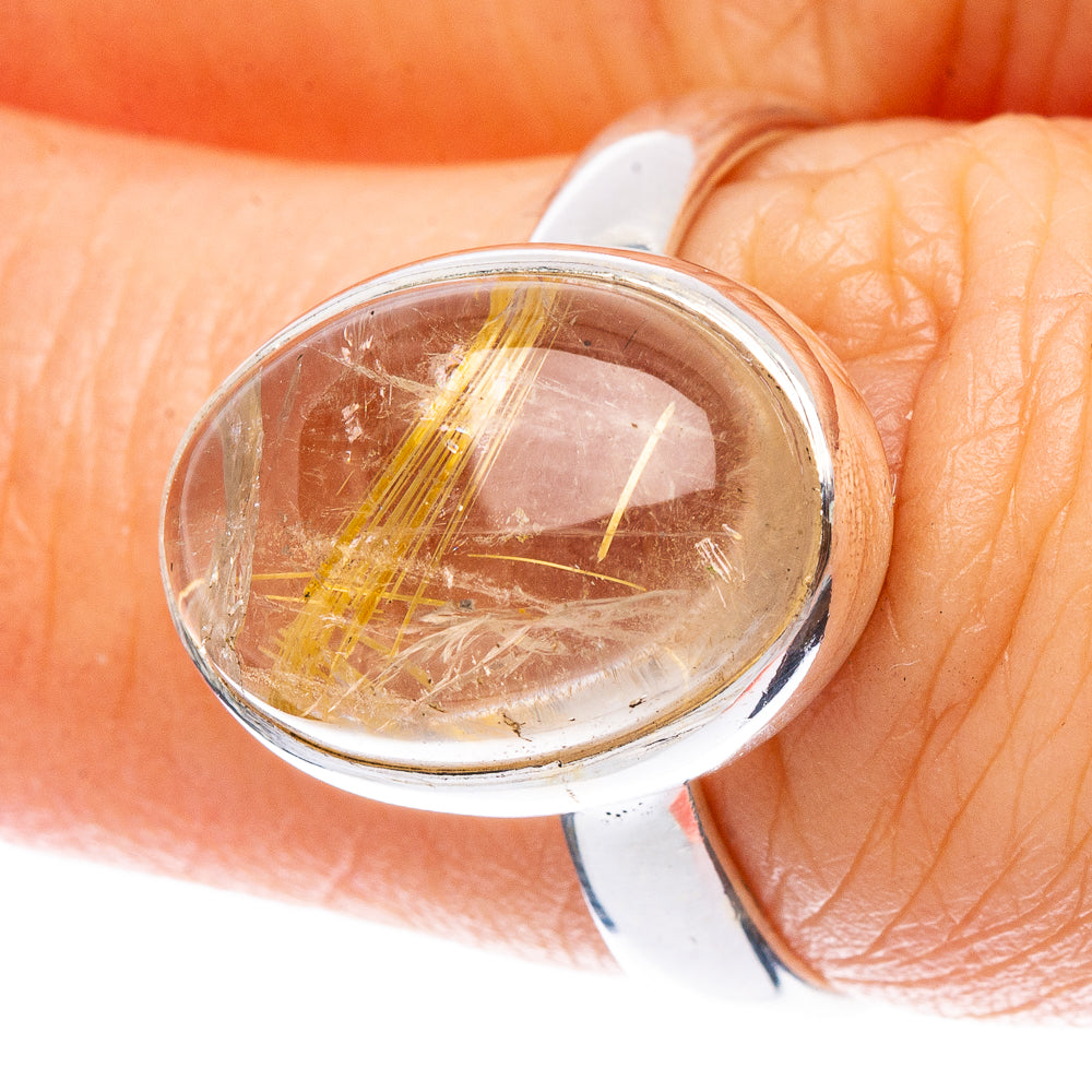 Rutilated Quartz Ring Size 7.25 (925 Sterling Silver) R2296