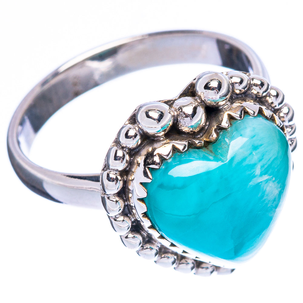 Larimar Heart 925 Sterling Silver Ring Size 8.25 Ana Co R2522