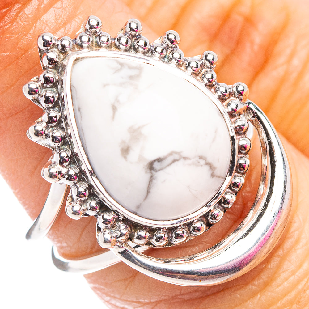 Premium Howlite Ring Size 6.75 (.925 Sterling Silver)