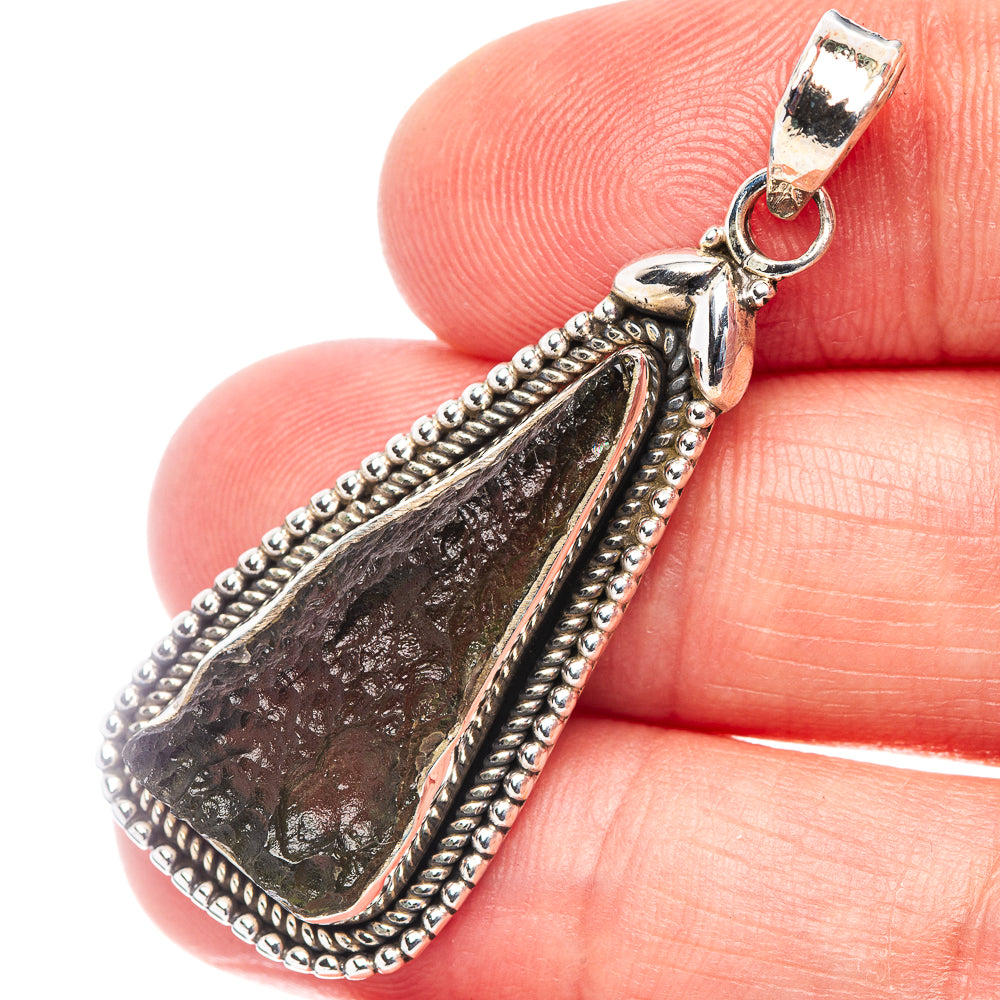 Moldavite Pendant 1 3/4" (.925 Sterling Silver)