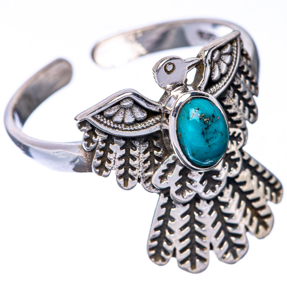 Tibetan Turquoise Ring Size 9 Adjustable (925 Sterling Silver) R145157