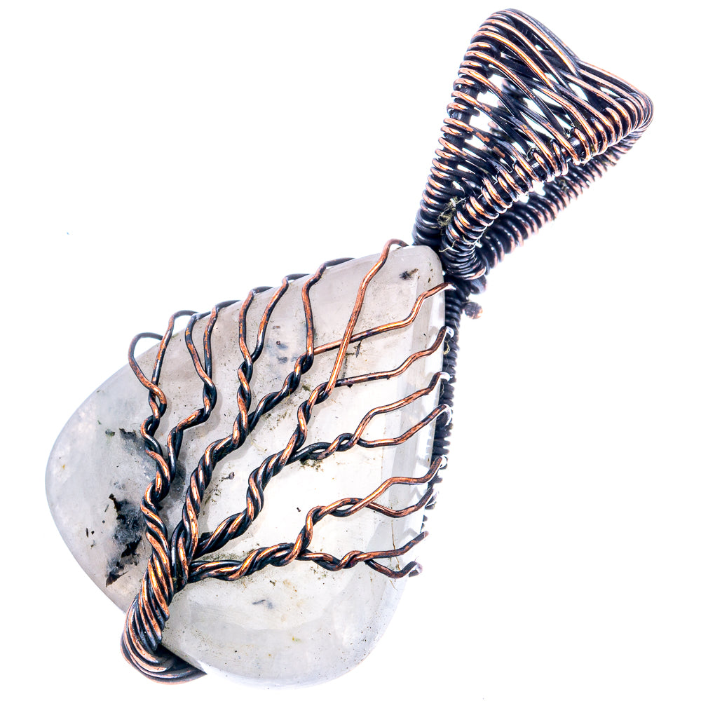 Rainbow Moonstone Tree of Life 1 3/4" (Oxidized Copper)