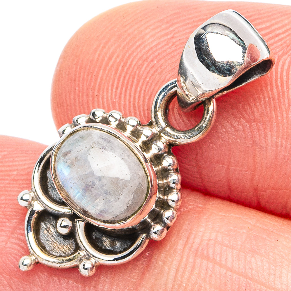 Rainbow Moonstone Pendant 1" (925 Sterling Silver) P45406