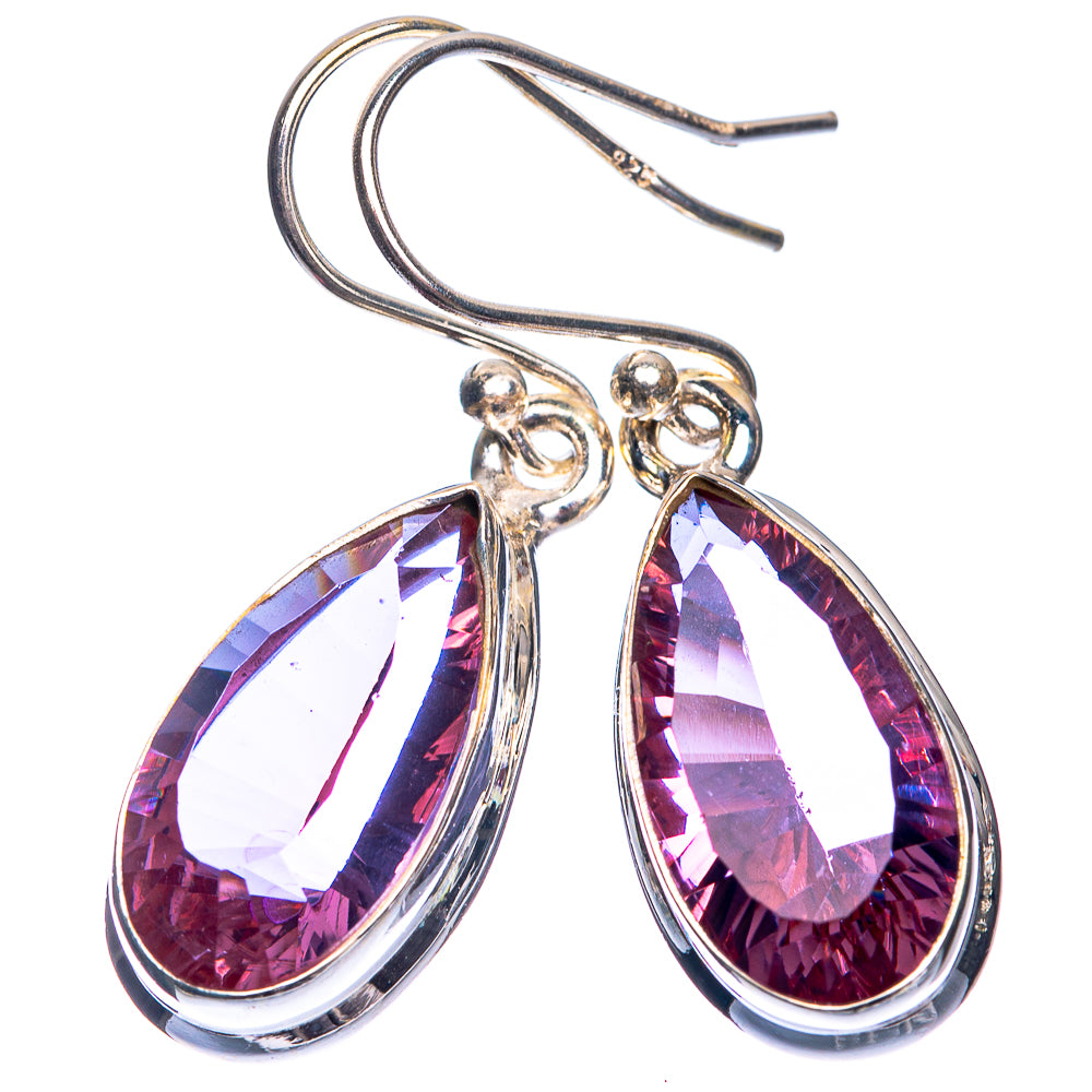 Faceted Color Change Alexandrite (Lab.) Earrings 1 3/8" (925 Sterling Silver) E432627