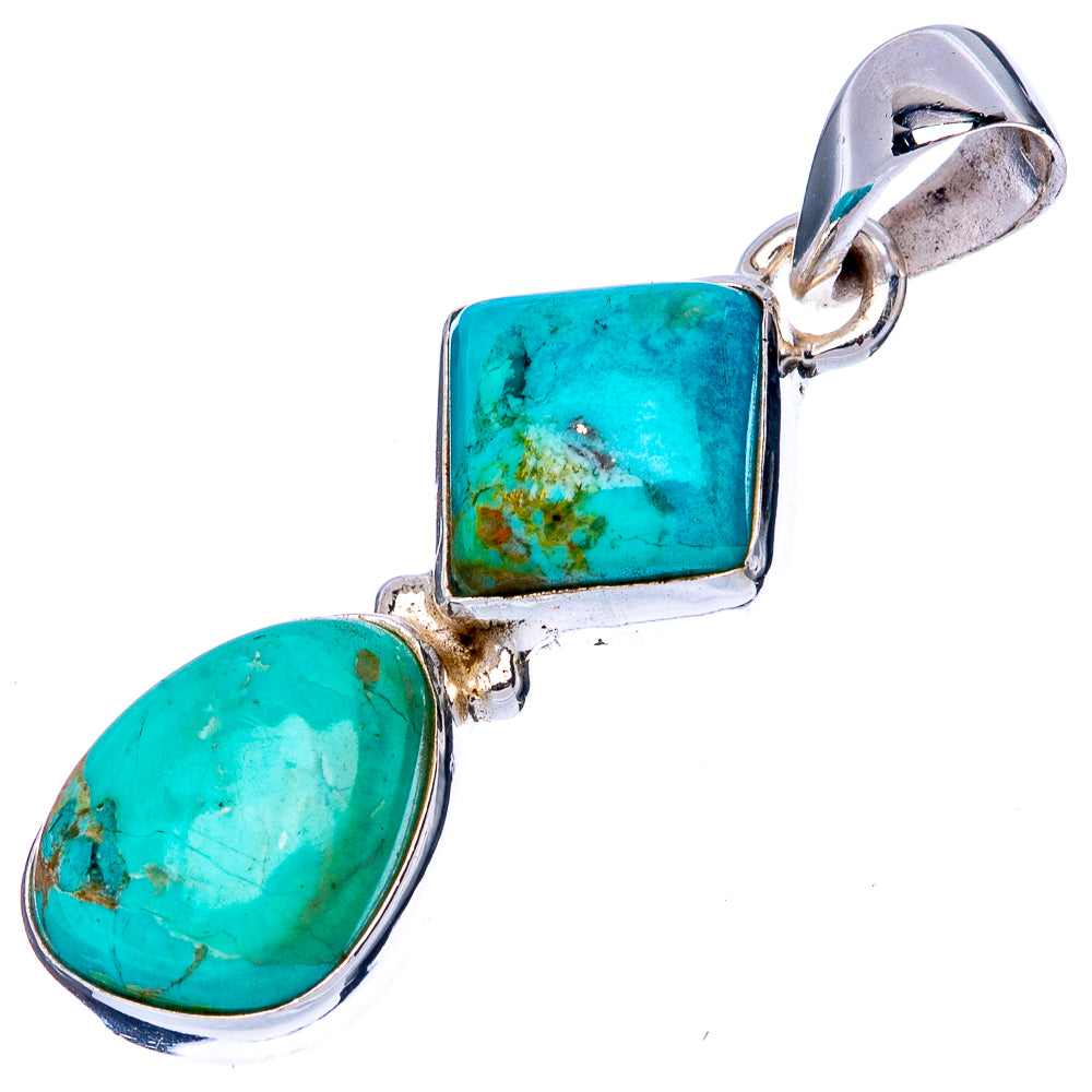 Kingman Turquoise Pendant 1 3/8" (925 Sterling Silver) P42751