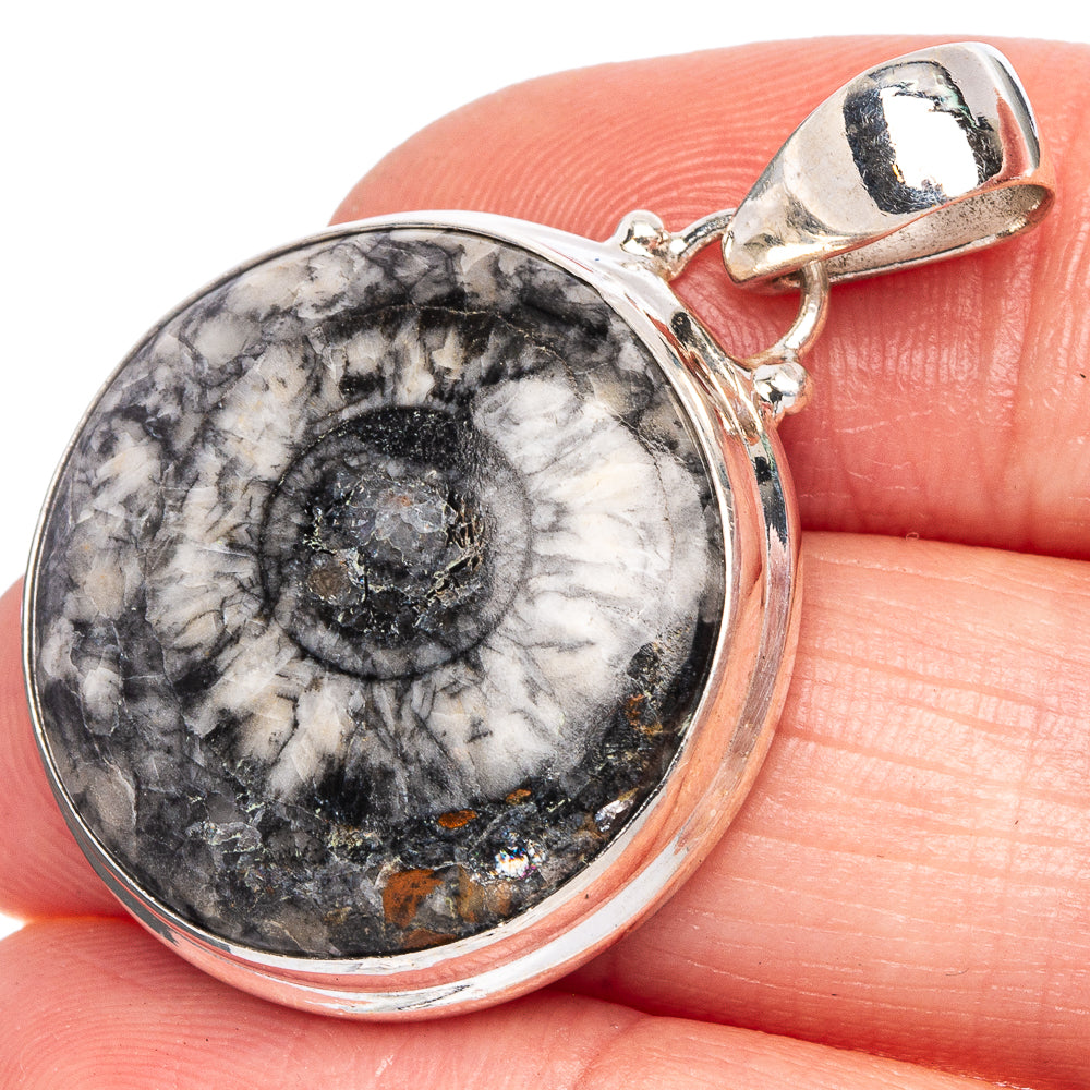 Pinolith Jasper Pendant 1 3/8" (925 Sterling Silver) P40449