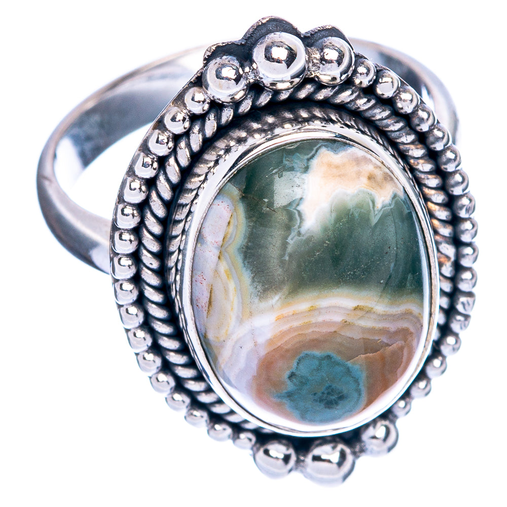 Ocean Jasper Ring Size 7.75 (925 Sterling Silver) R144476