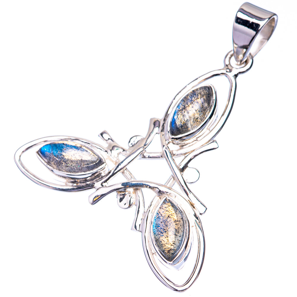 Premium Signature Labradorite Pendant 1 5/8" (925 Sterling Silver) P38763