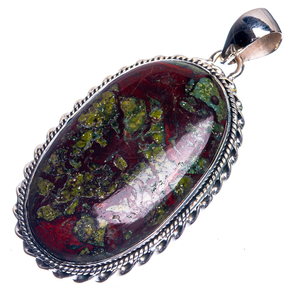 Dragon's Blood Jasper 925 Sterling Silver Pendant 2 1/8"