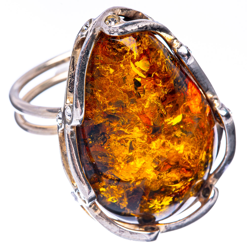 Baltic Amber Ring Size 8 (925 Sterling Silver) R1880
