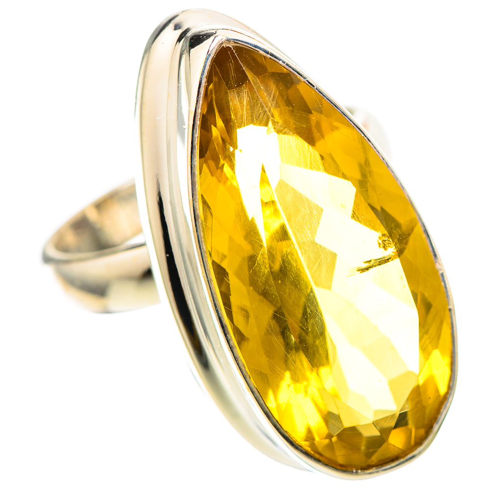 Large Faceted Citrine Ring Size 8 (925 Sterling Silver) RING139314