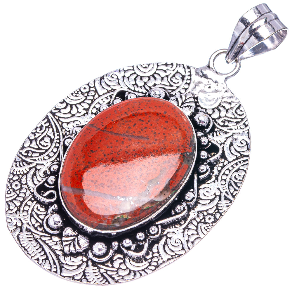 Red Jasper Pendant 2 1/2" (German Silver)