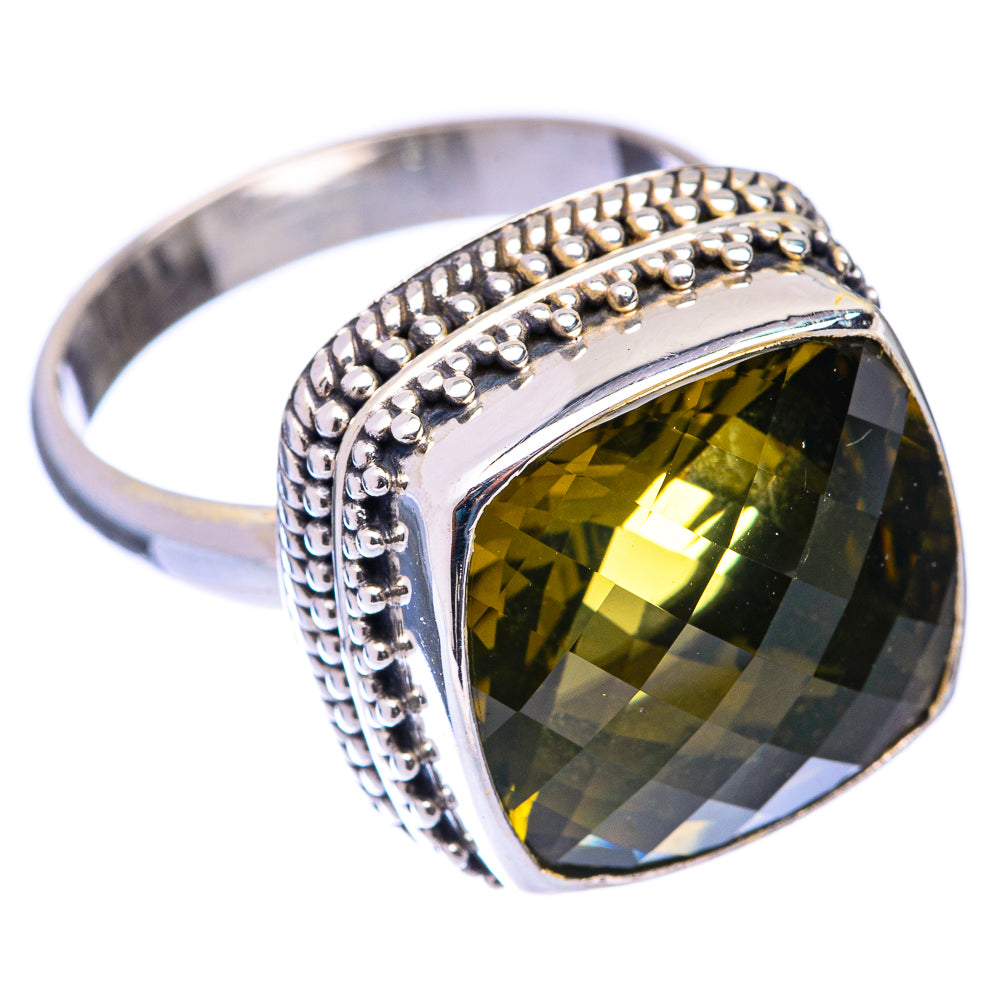 Olive Quartz Ring Size 9 (925 Sterling Silver) R141101