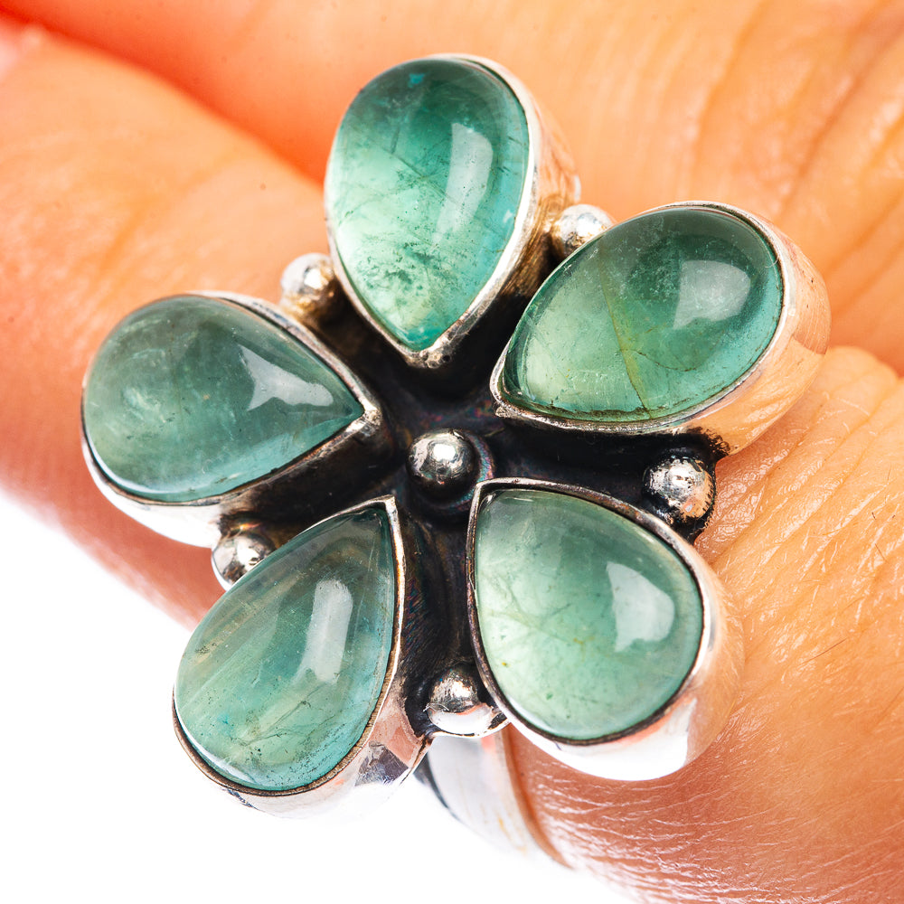 Blue Fluorite Ring Size 7.5 (925 Sterling Silver) R142404
