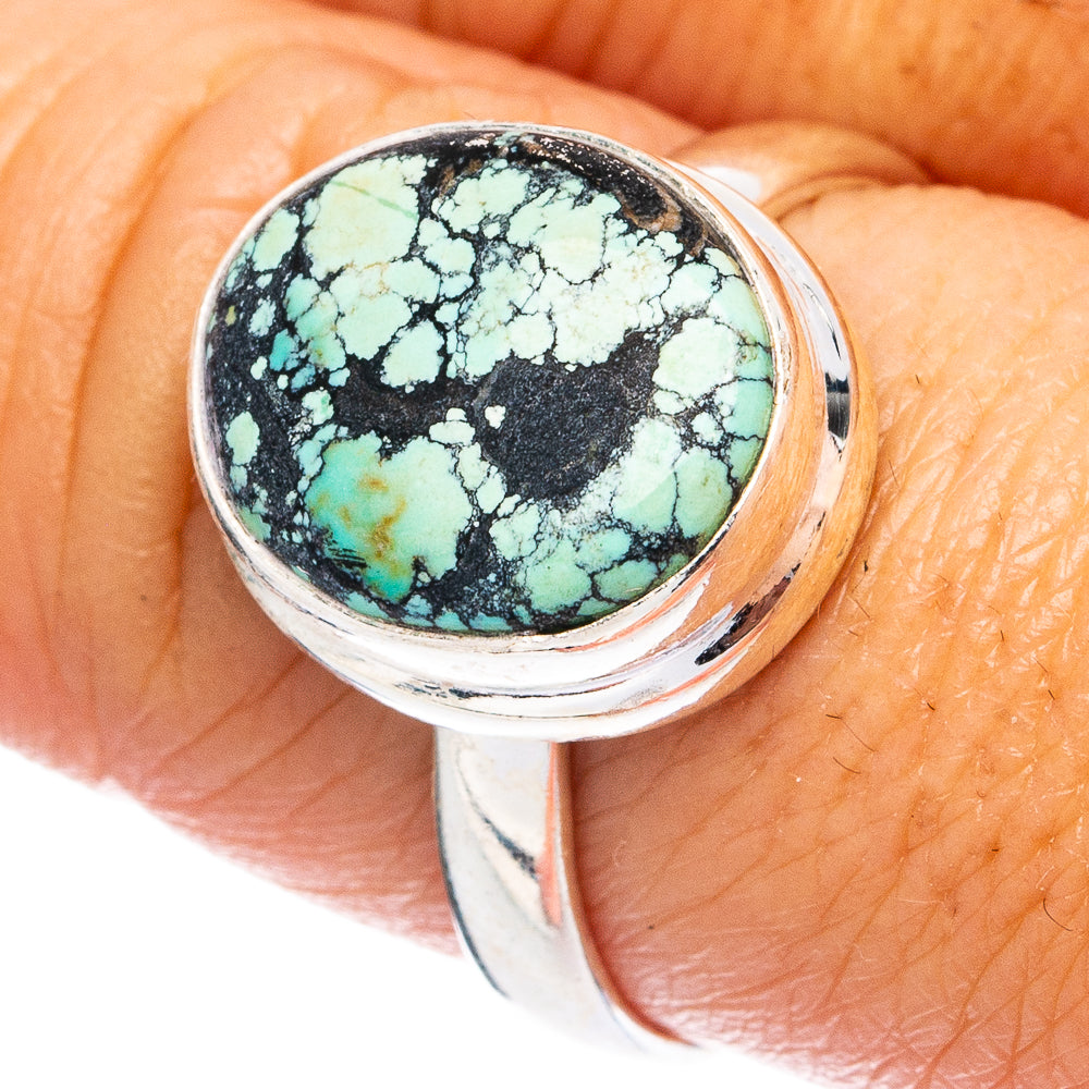 Rare Arizona Spider Web Turquoise Ring Size 8.5 (925 Sterling Silver) R4809