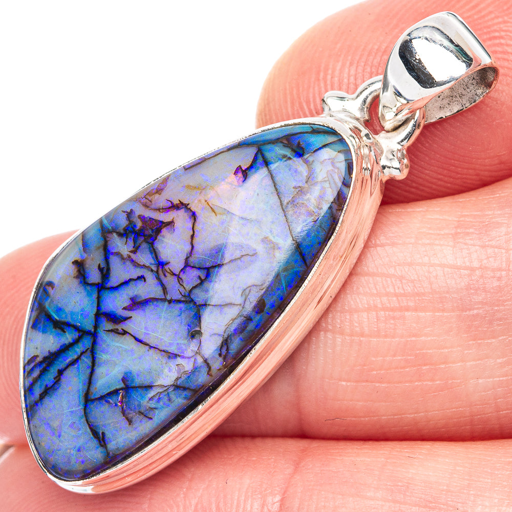 Rare Sterling Opal 925 Sterling Silver Pendant 1 1/2" (925 Sterling Silver) P41908