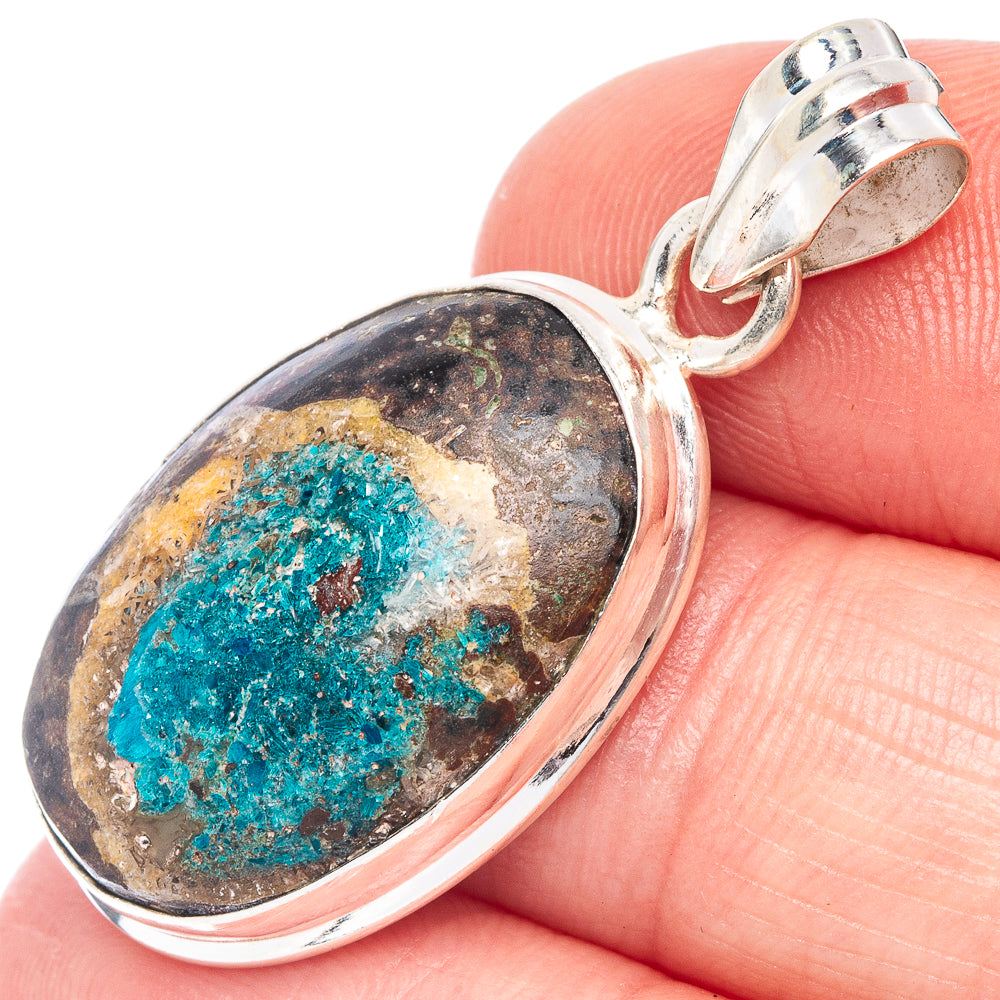 Cavansite Crystal Pendant 1 3/8" (925 Sterling Silver) P44567