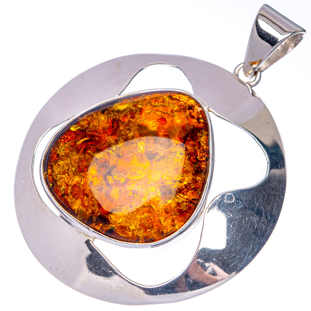Anasilvercos Baltic Amber Pendant 2 1/2" (925 Sterlnig Silver)