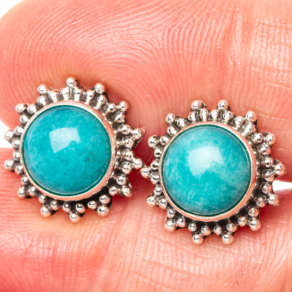 Amazonite Earrings 1/2" (925 Sterling Silver) E1501