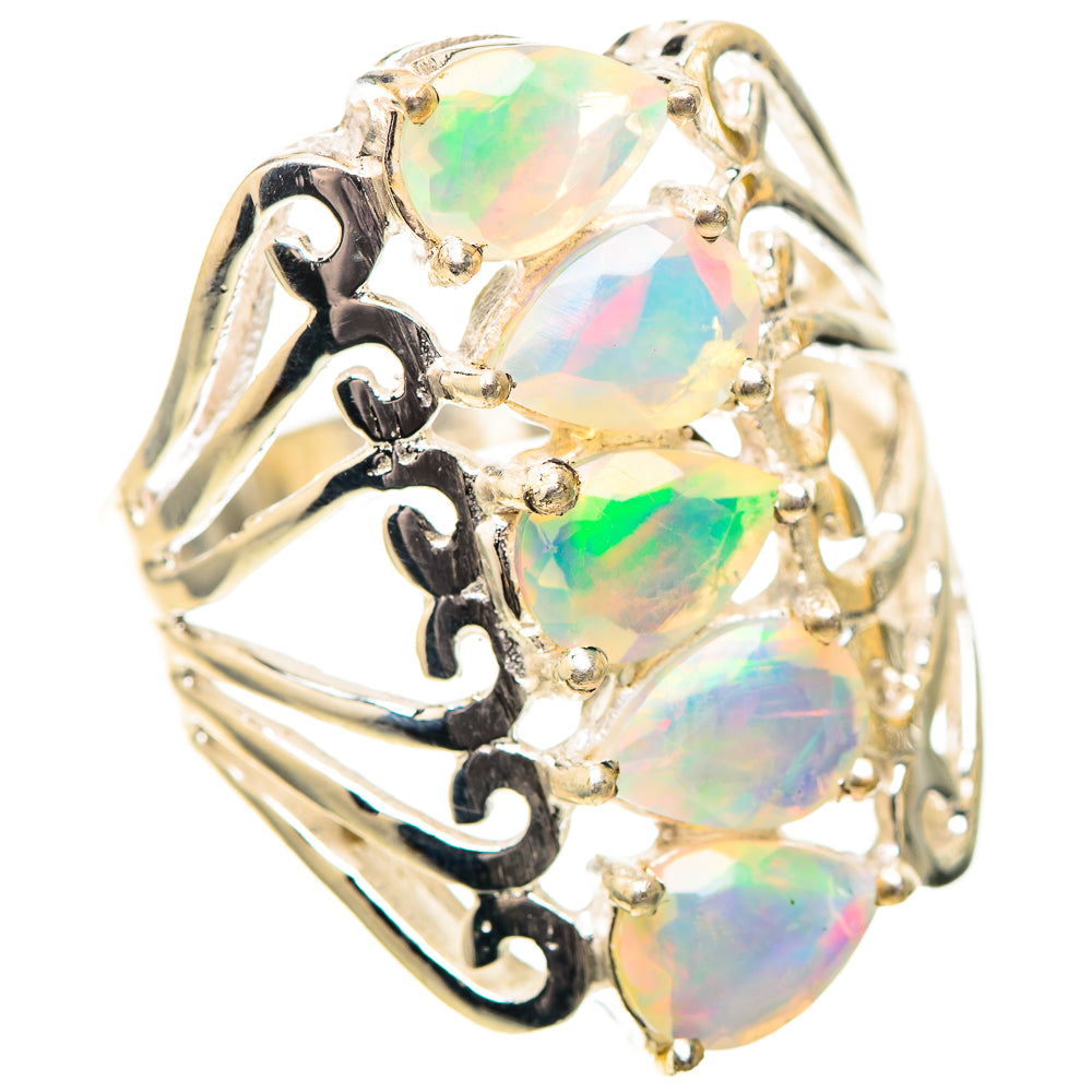 Faceted Ethiopian Opal Ring Size 7.25 (925 Sterling Silver) RING139148