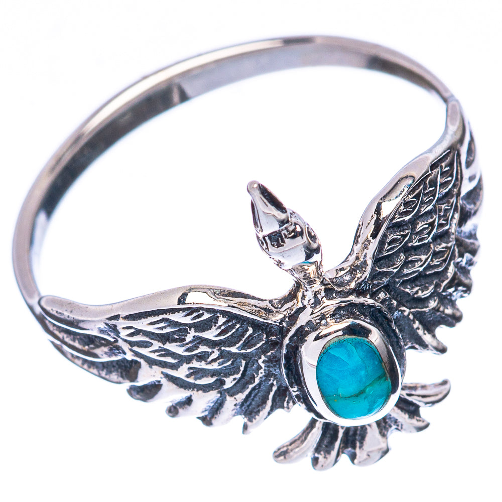 Rare Arizona Turquoise Phoenix Ring Size 7.5 (925 Sterling Silver) R3137