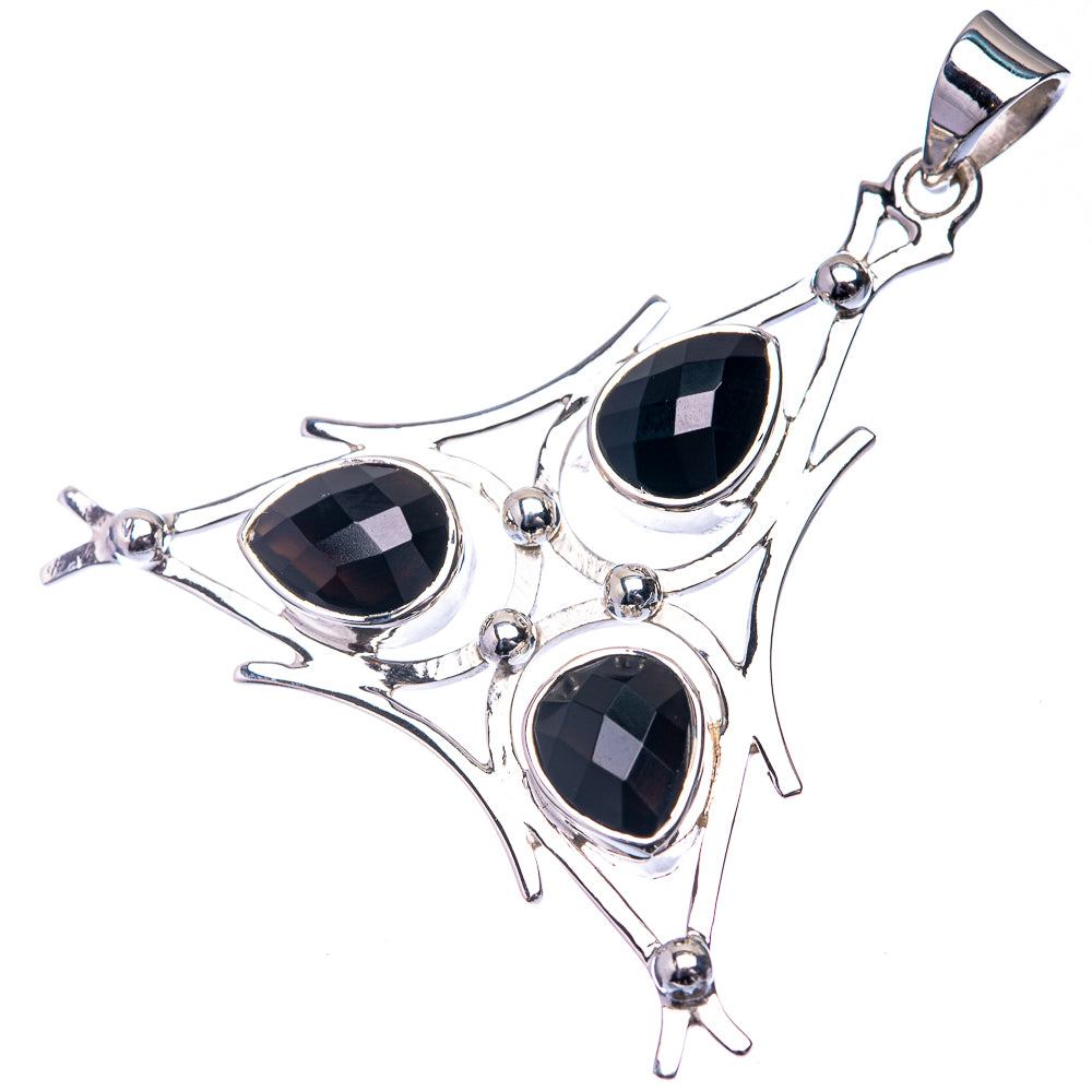 Premium Black Onyx Pendant 1 7/8" (925 Sterling Silver) P38778