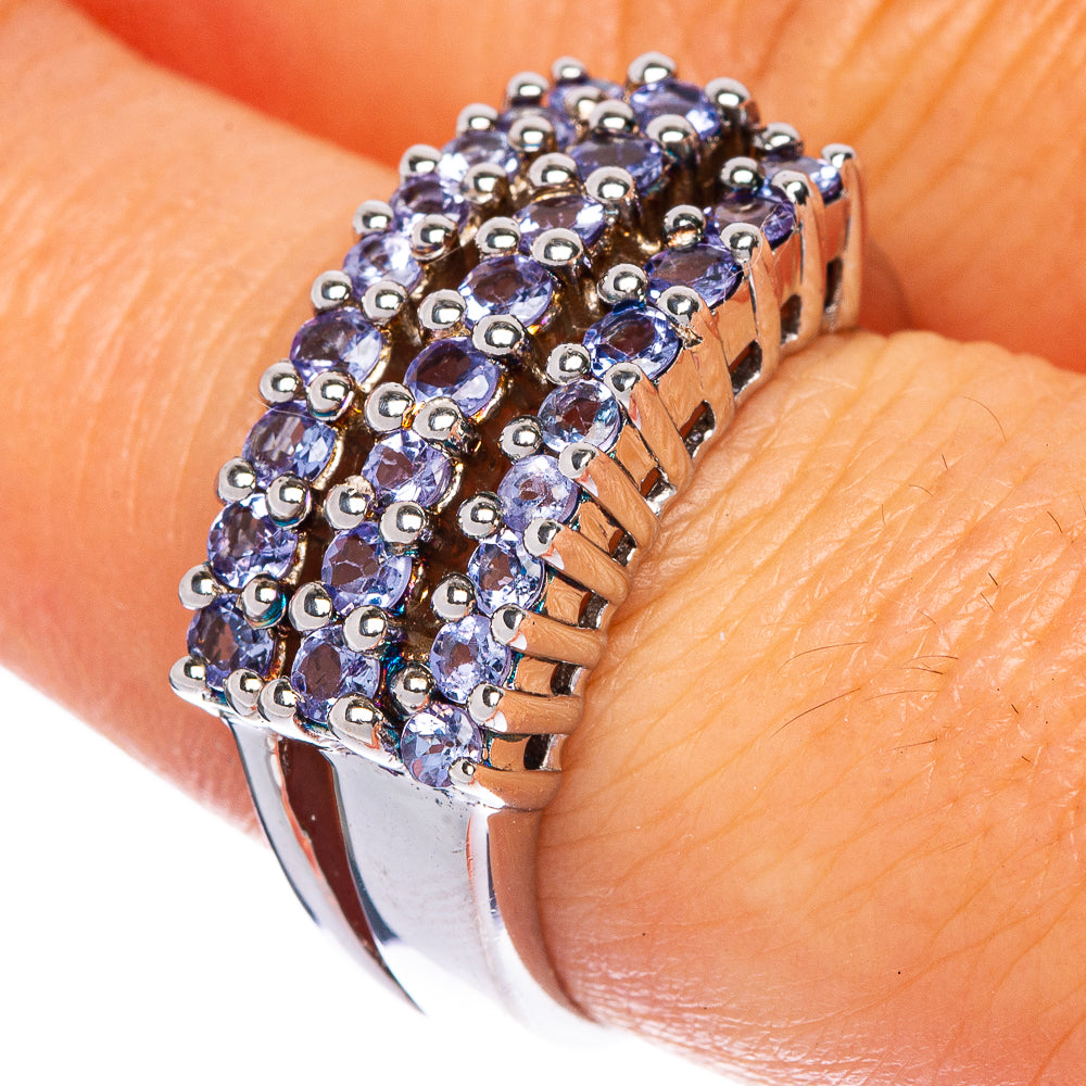 Rare Faceted Tanzanite Ring Size 7.5 (925 Sterling Silver) R1305