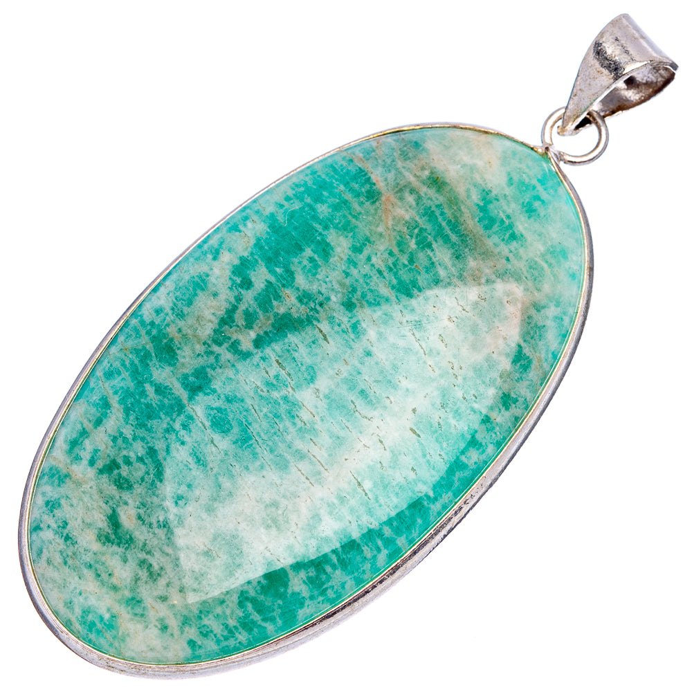 Amazonite Pendant 2 3/8" (Silver Plated)