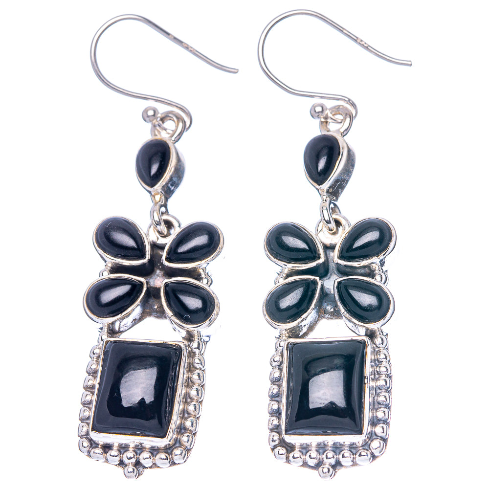 Premium Black Onyx Earrings 2 1/8" (925 Sterling Silver) E1586