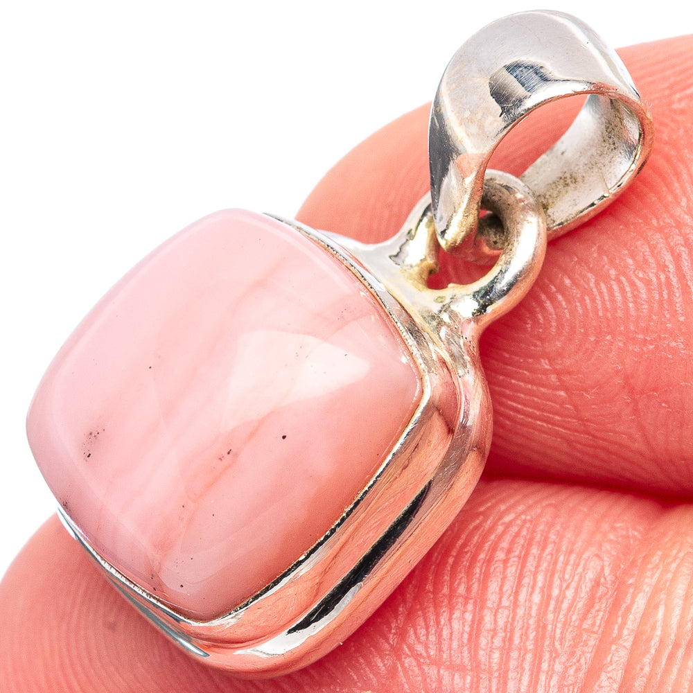 Pink Opal Pendant 7/8" (.925 Sterling Silver)