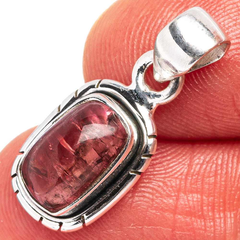 Rare Pink Tourmaline Pendant 7/8" (.925 Sterling Silver)