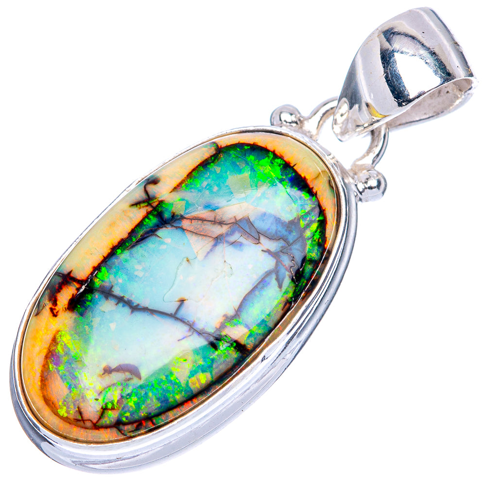 Rare Sterling Opal Pendant 1 1/4" (925 Sterling Silver) P41609