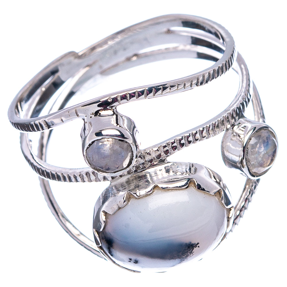 Premium Dendritic Opal Ring Size 8.75 (.925 Sterling Silver)