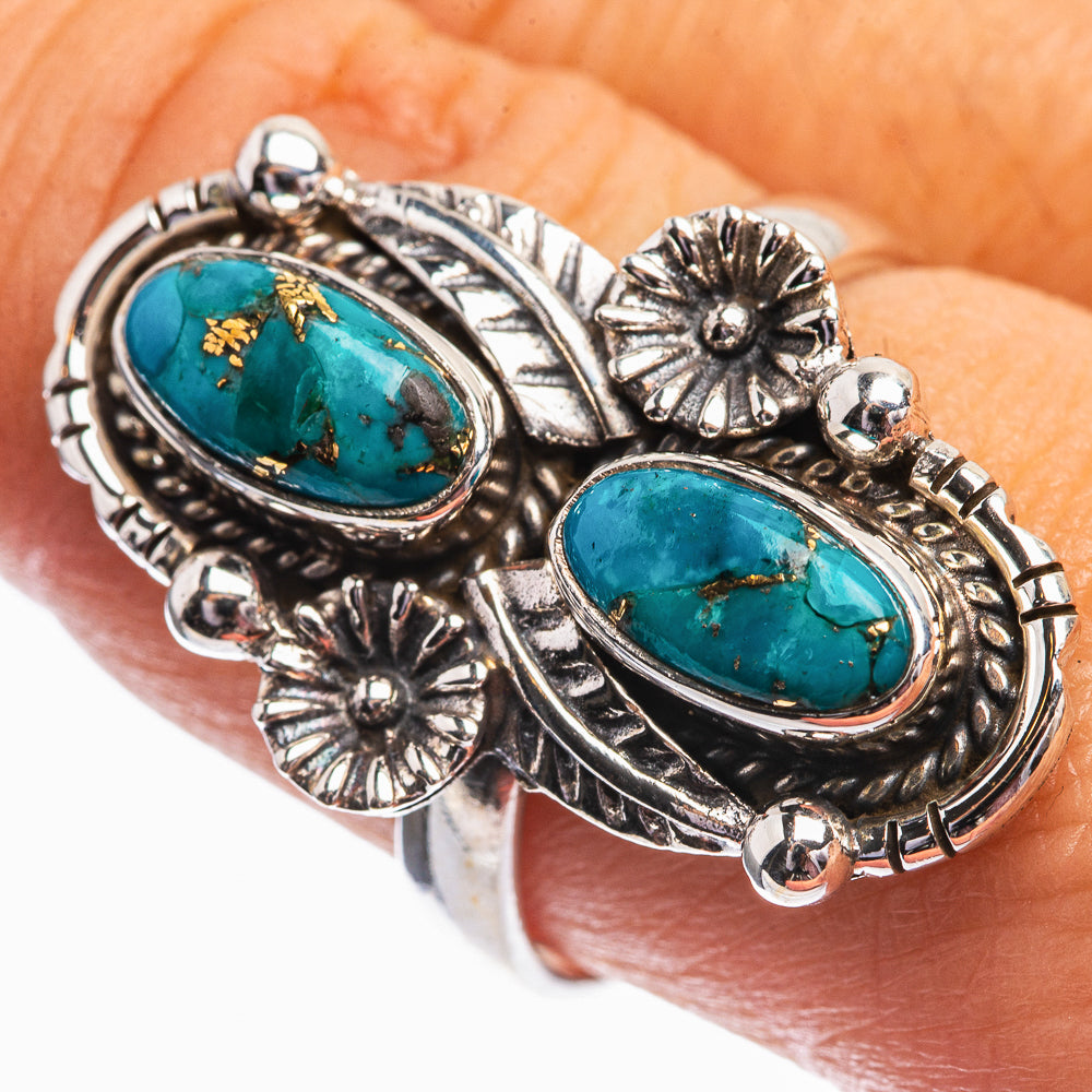 Blue Copper Composite Turquoise Ring Size 9.25 (925 Sterling Silver) R142000