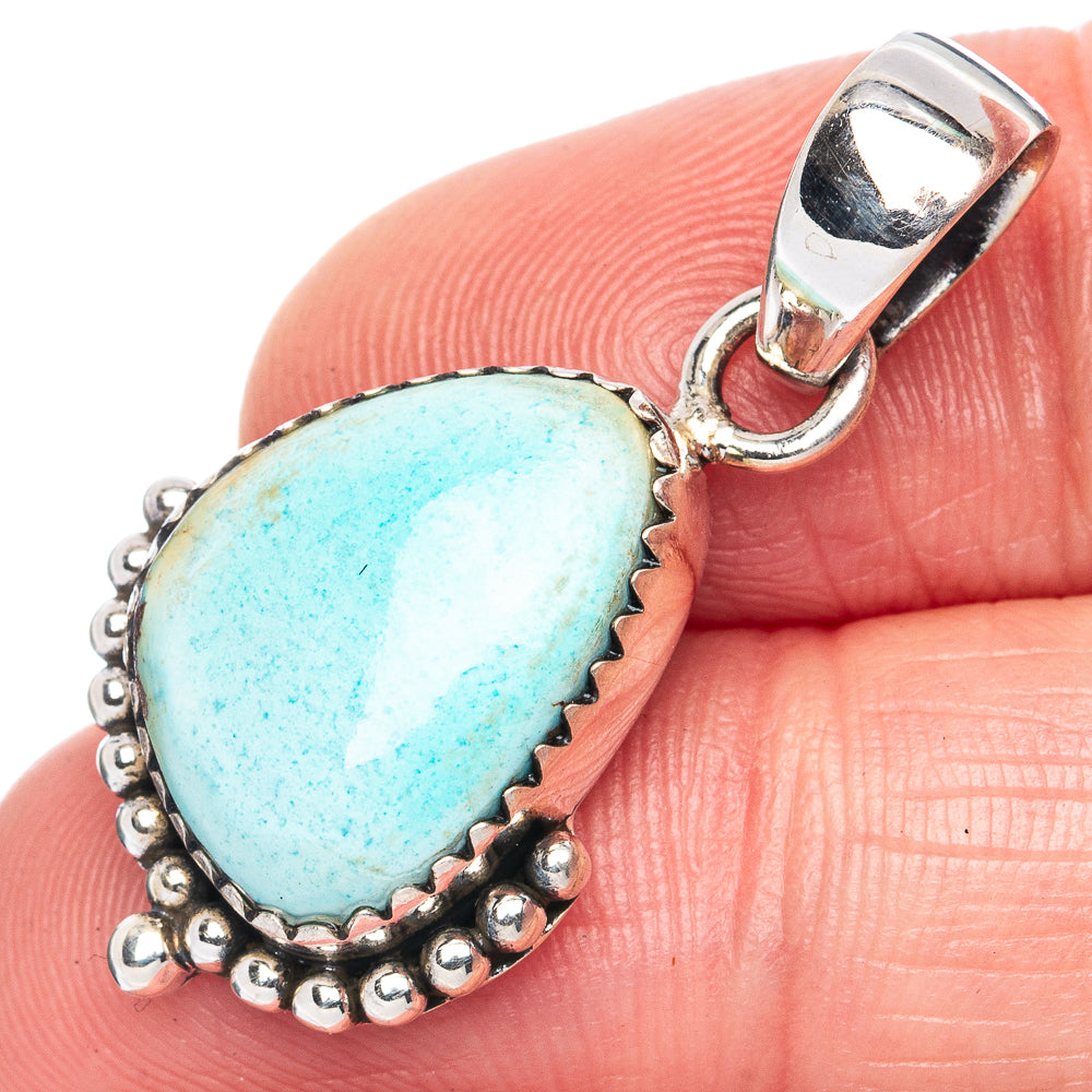 Larimar 925 Sterling Silver Pendant 1 3/8" (925 Sterling Silver) P41934