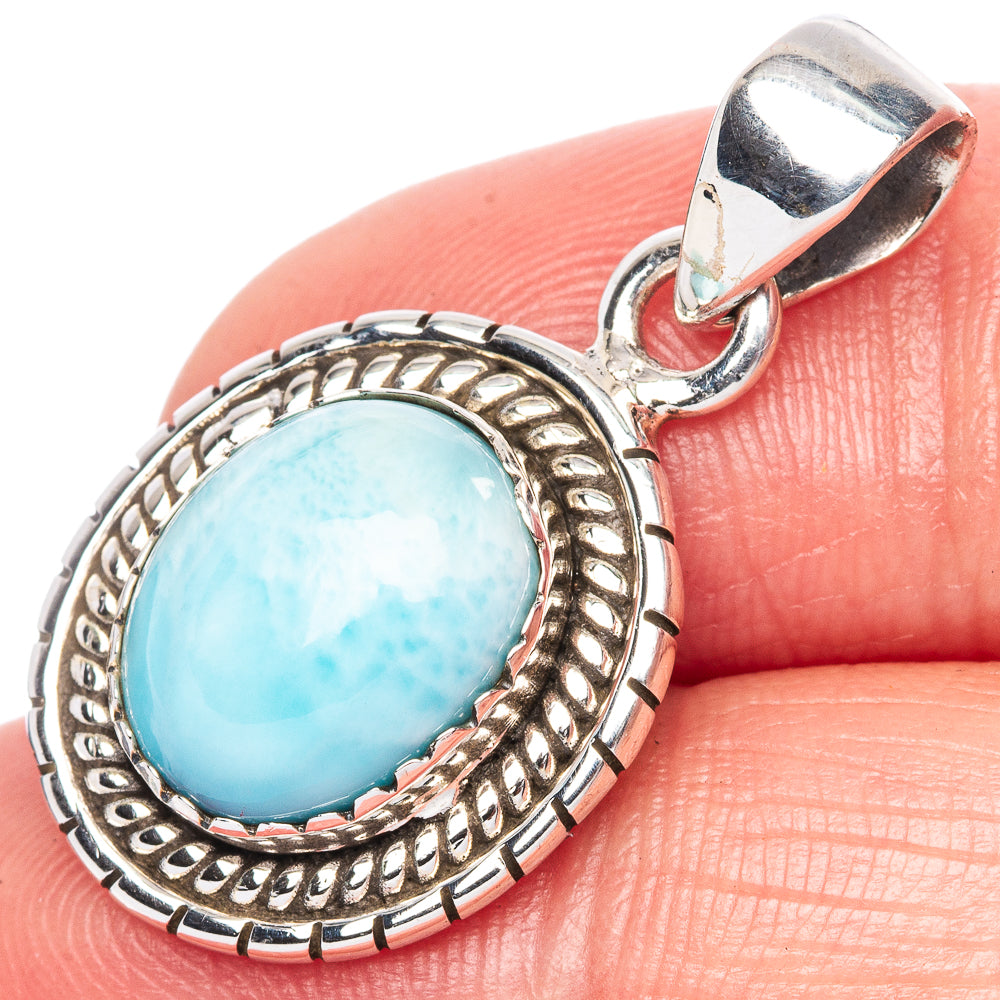 Larimar Pendant 1 1/8" (925 Sterling Silver) P41786