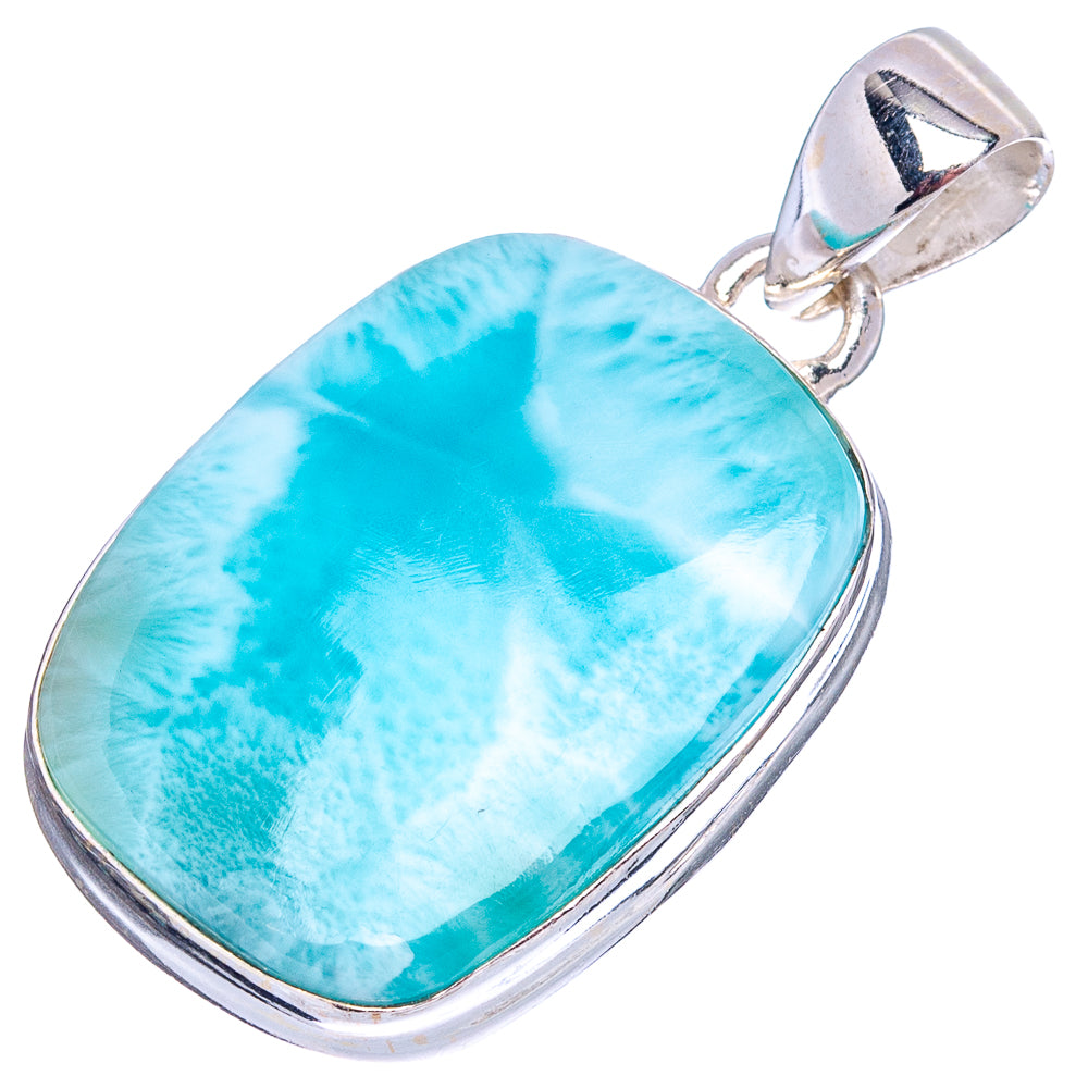 Rare Larimar Pendant 1 3/8" (.925 Sterling Silver)