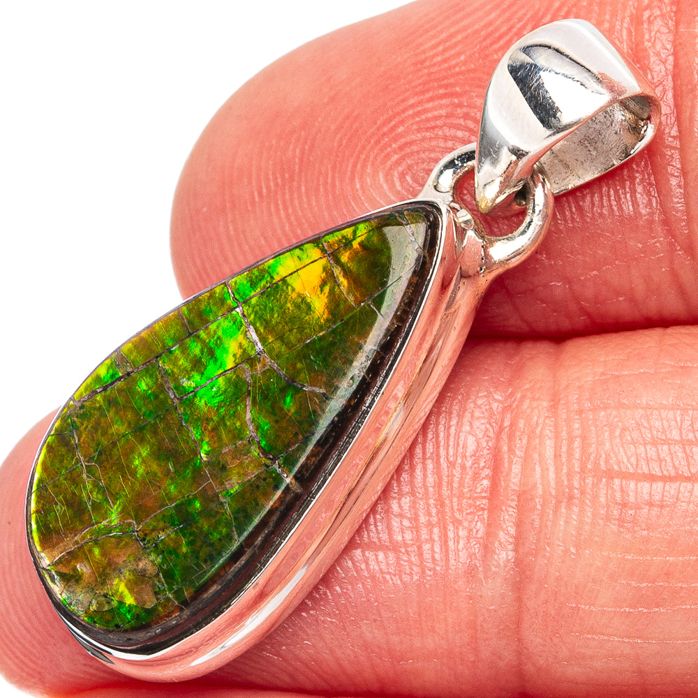 Rare Canadian Ammolite Pendant 1 1/4" (.925 Sterling Silver)
