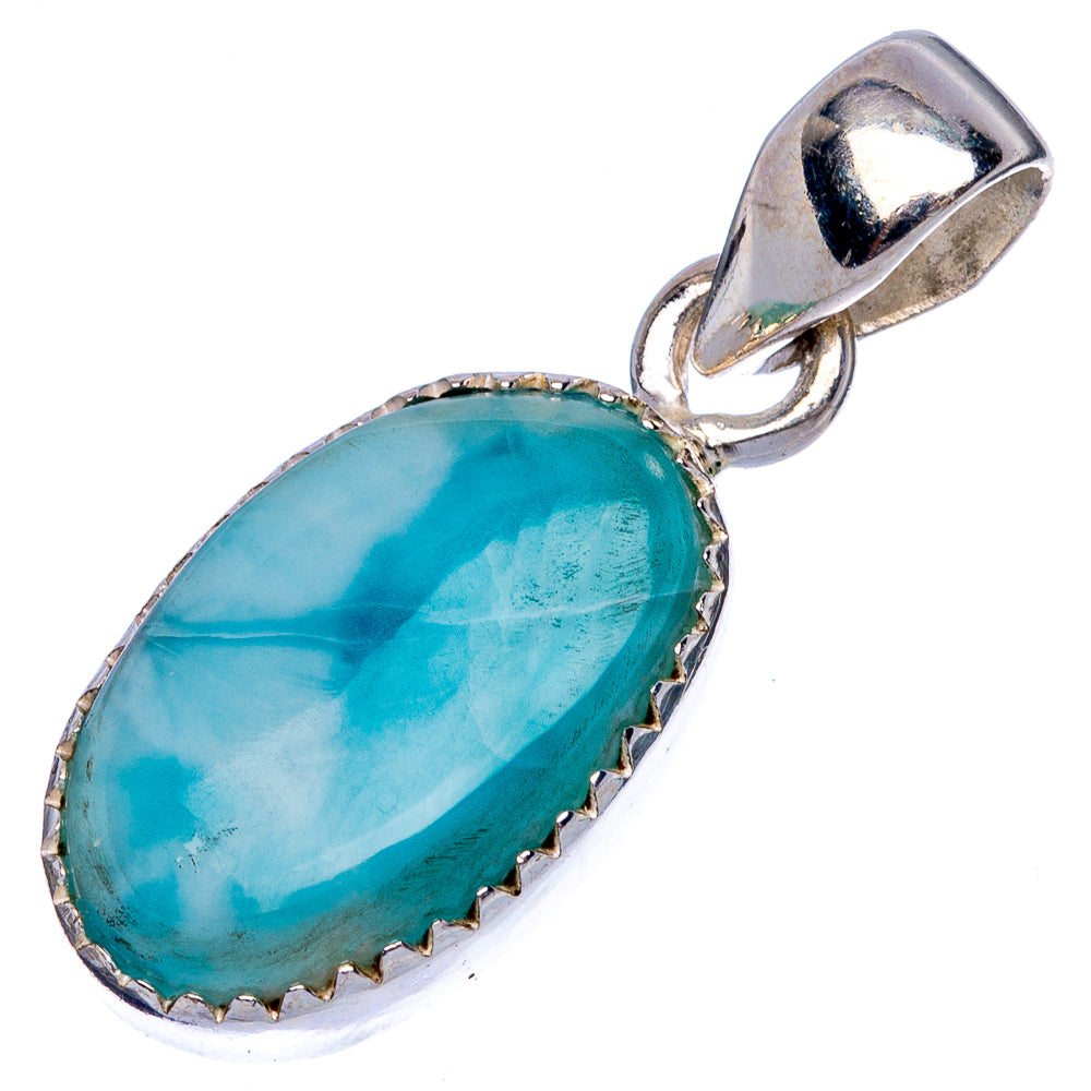 Larimar Pendant 1 1/4" (925 Sterling Silver) P40252