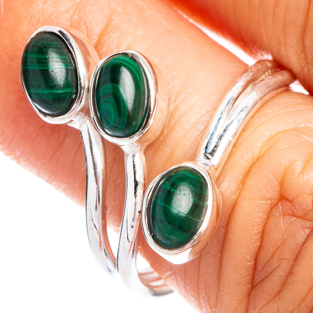 Dainty Malachite Ring Size 7 (925 Sterling Silver) R8716