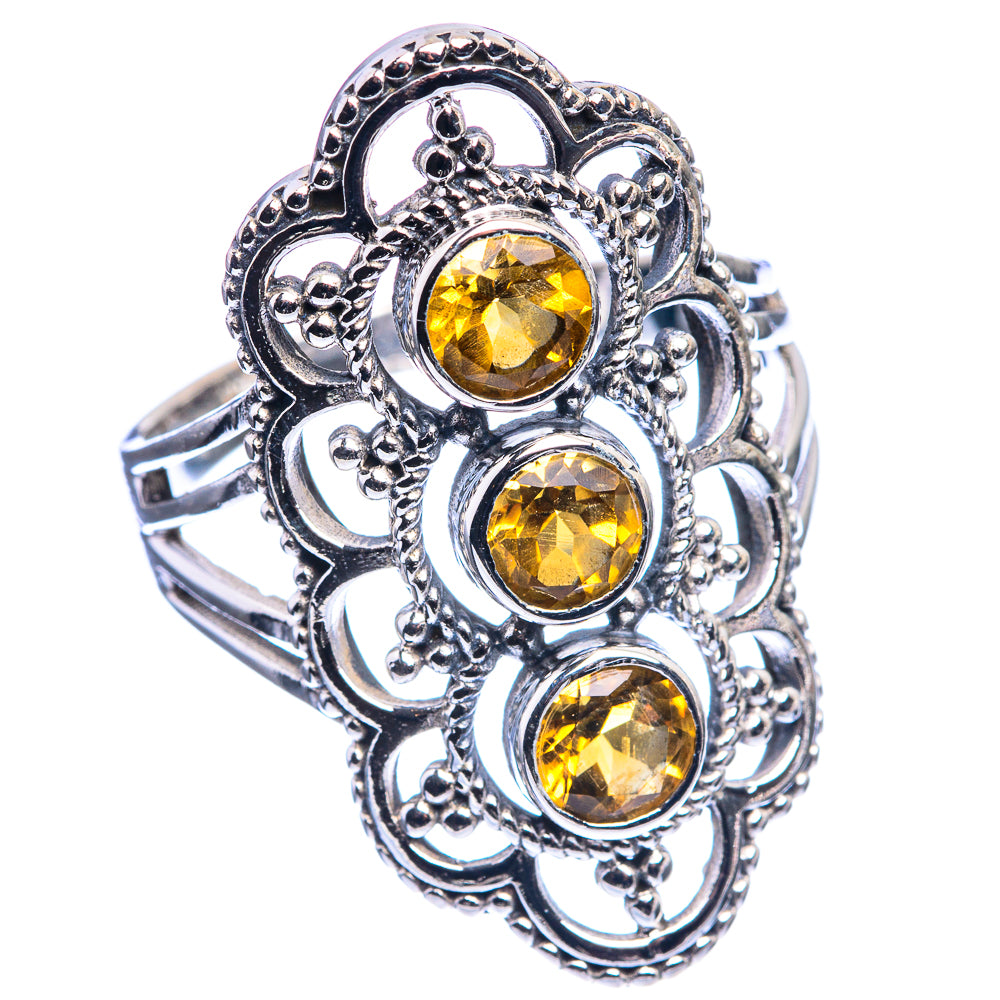 Faceted Citrine Ring Size 9 (925 Sterling Silver) R142411