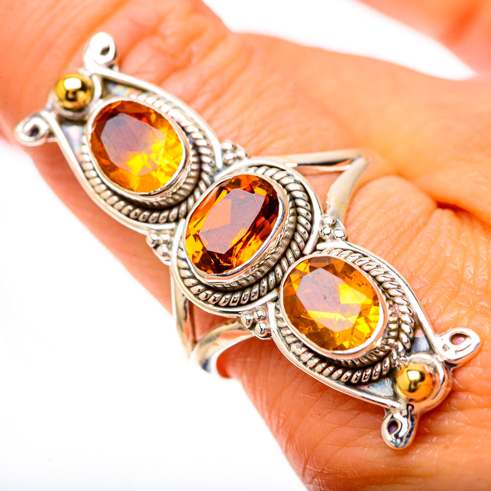 Large Faceted Citrine Ring Size 9.75 (925 Sterling Silver) RING139774