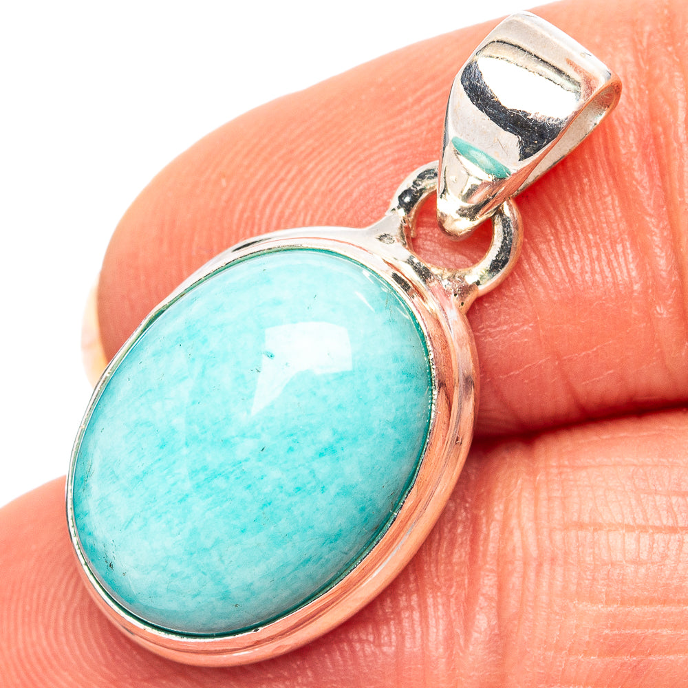 Amazonite Pendant 1 1/8" (.925 Sterling Silver)