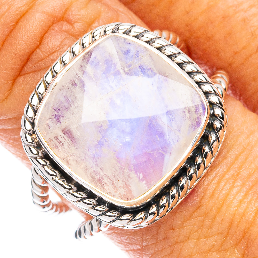 Premium Rainbow Moonstone Ring Size 9 (925 Sterling Silver) R8106
