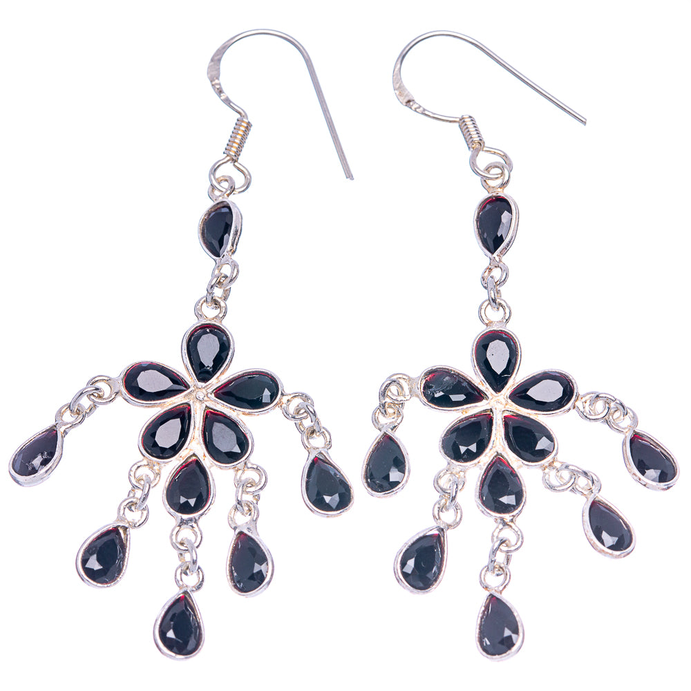 Black Onyx Earrings 2 5/8" (925 Sterling Silver) E433463