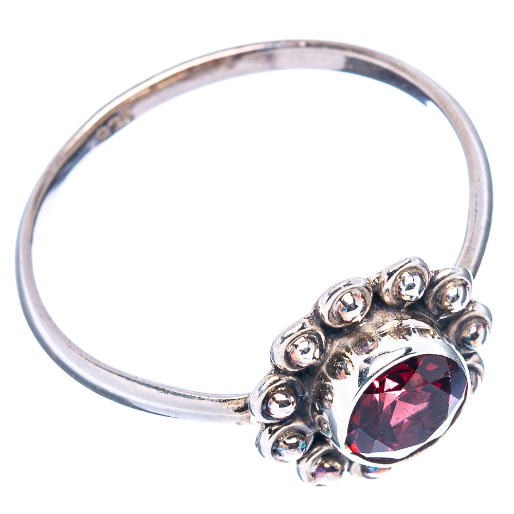 (Classic Series) Garnet Ring Size 8.75 (.925 Sterling Silver)