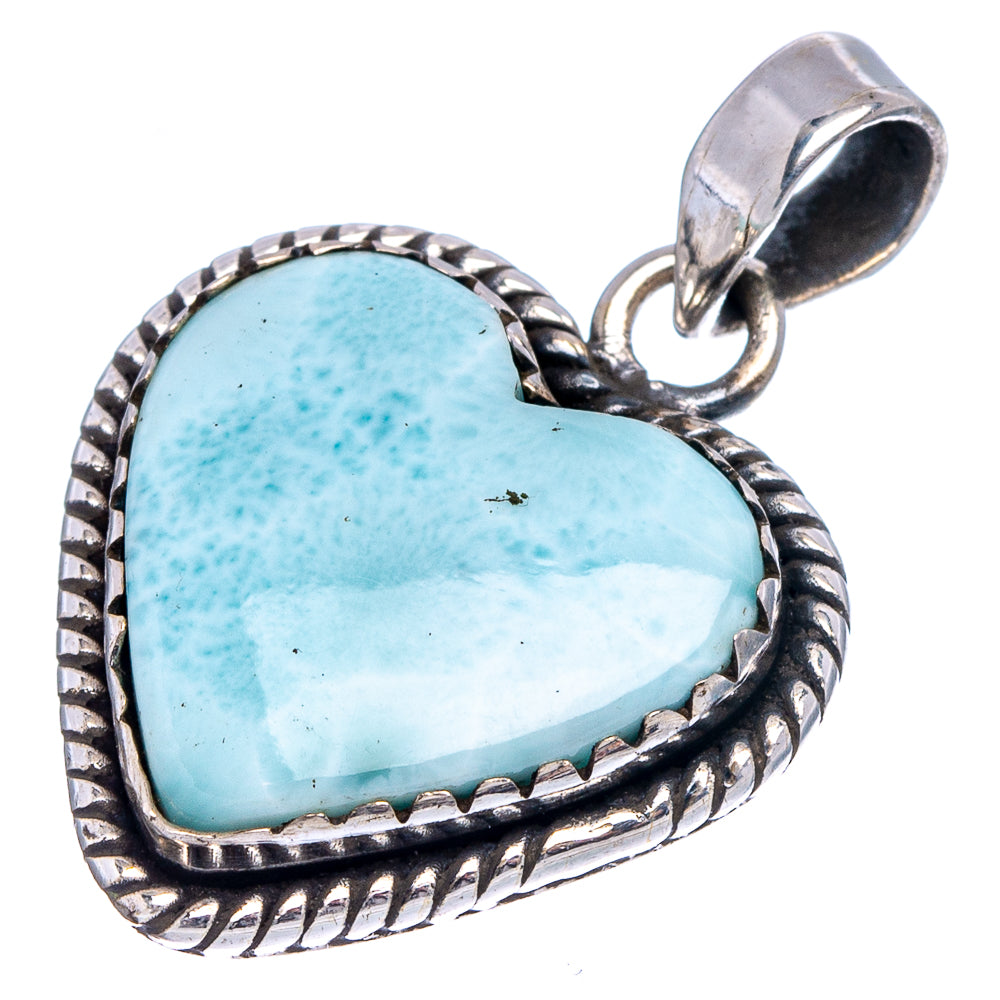 Rare Larimar Pendant 1 1/4" (.925 Sterling Silver)