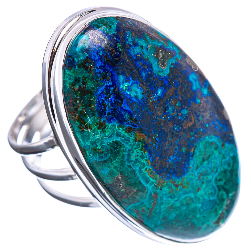 Premium Azurite Malachite Ring Size 11.5 (.925 Sterling Silver)